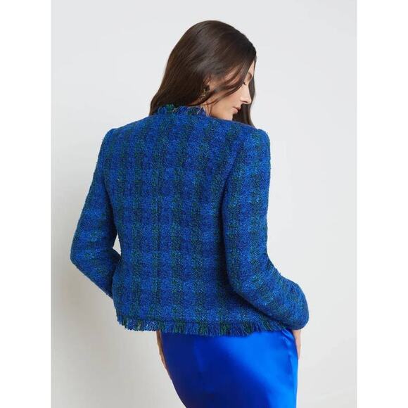 *** Not Available***Boucle Blazer in Pop Cobalt Green - Picture 4 of 4